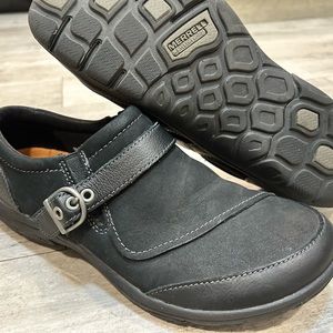 Merrell Womens Dassie J69078 Buckle Comfort Shoe Black Leather/Suede Size 7